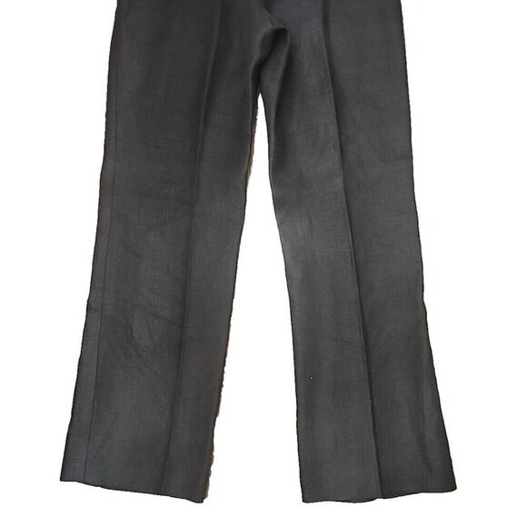 Talbots Black Irish Linen Straight Leg Pants Mid-rise Petite Women's 4P - Picture 6 of 8